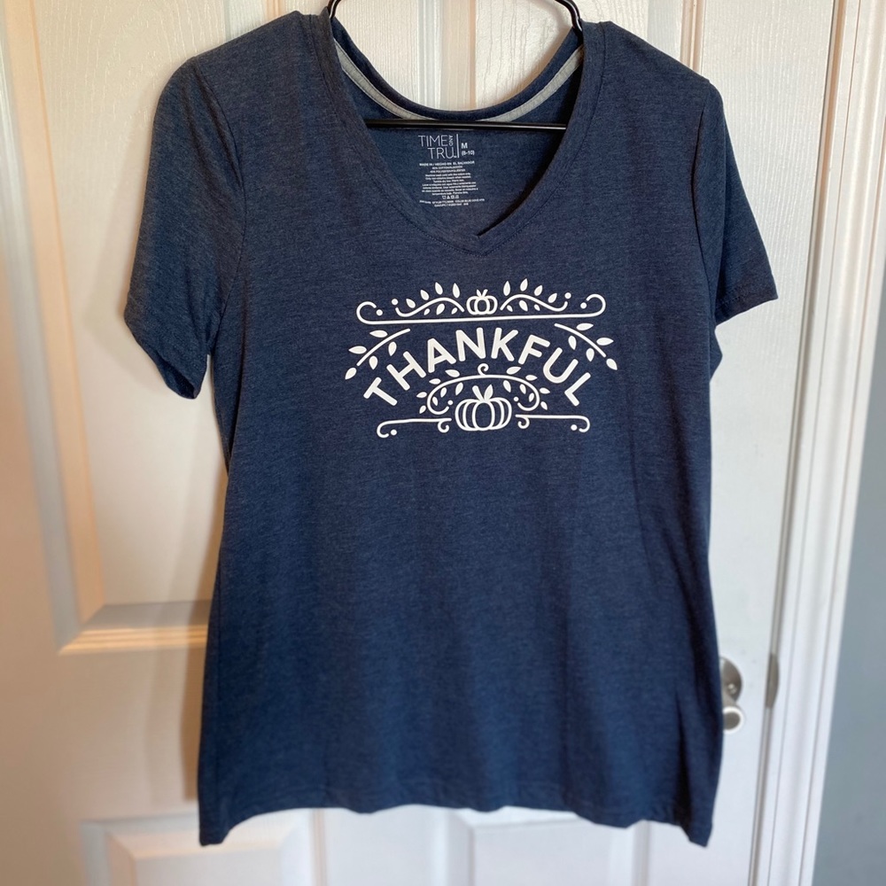 Navy V-Neck Graphic Tee